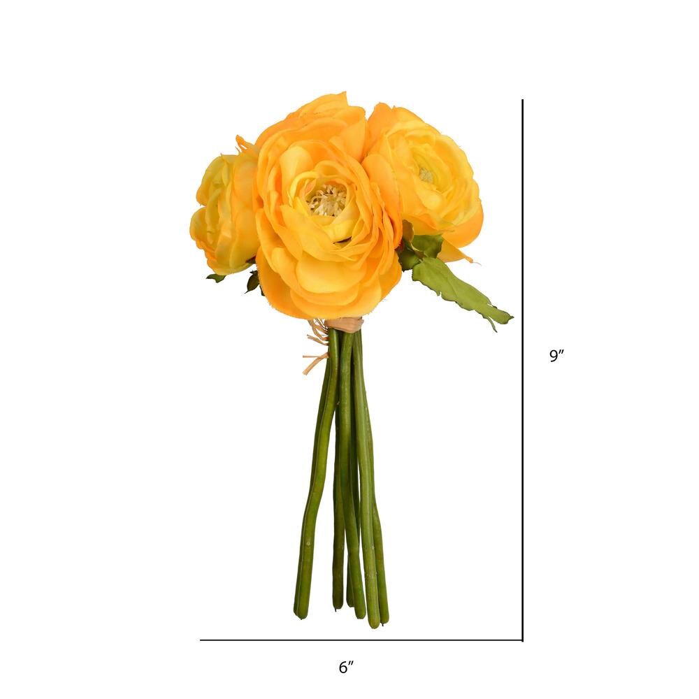 Vickerman 9-in Yellow Indoor Artificial Ranunculus Artificial