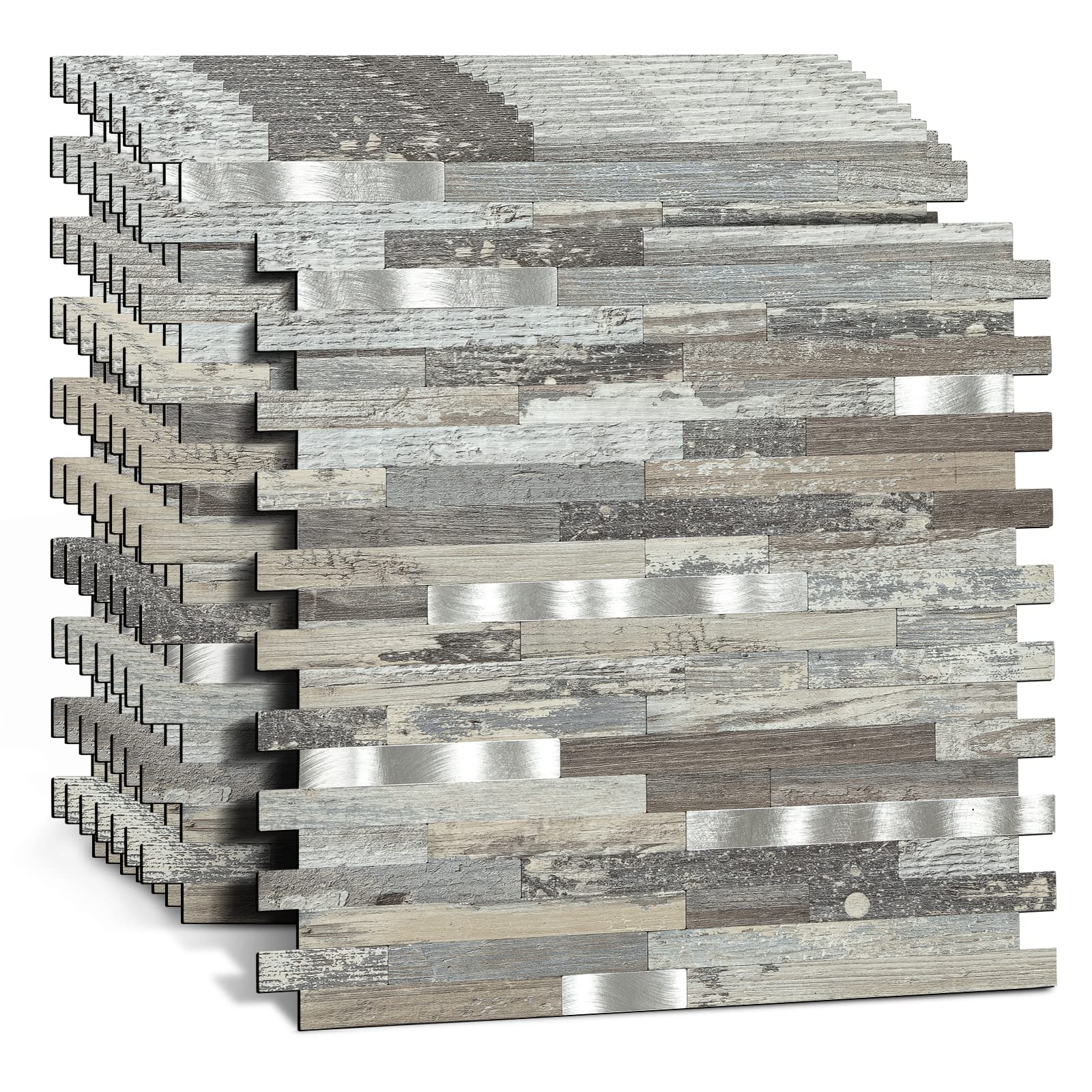 LILILIAN FMY  10 Pieces Peel and Stick PVC Mosaic Backsplash Tiles for Kitchen Bathroom and Fireplace Walls durable home and garden accessory