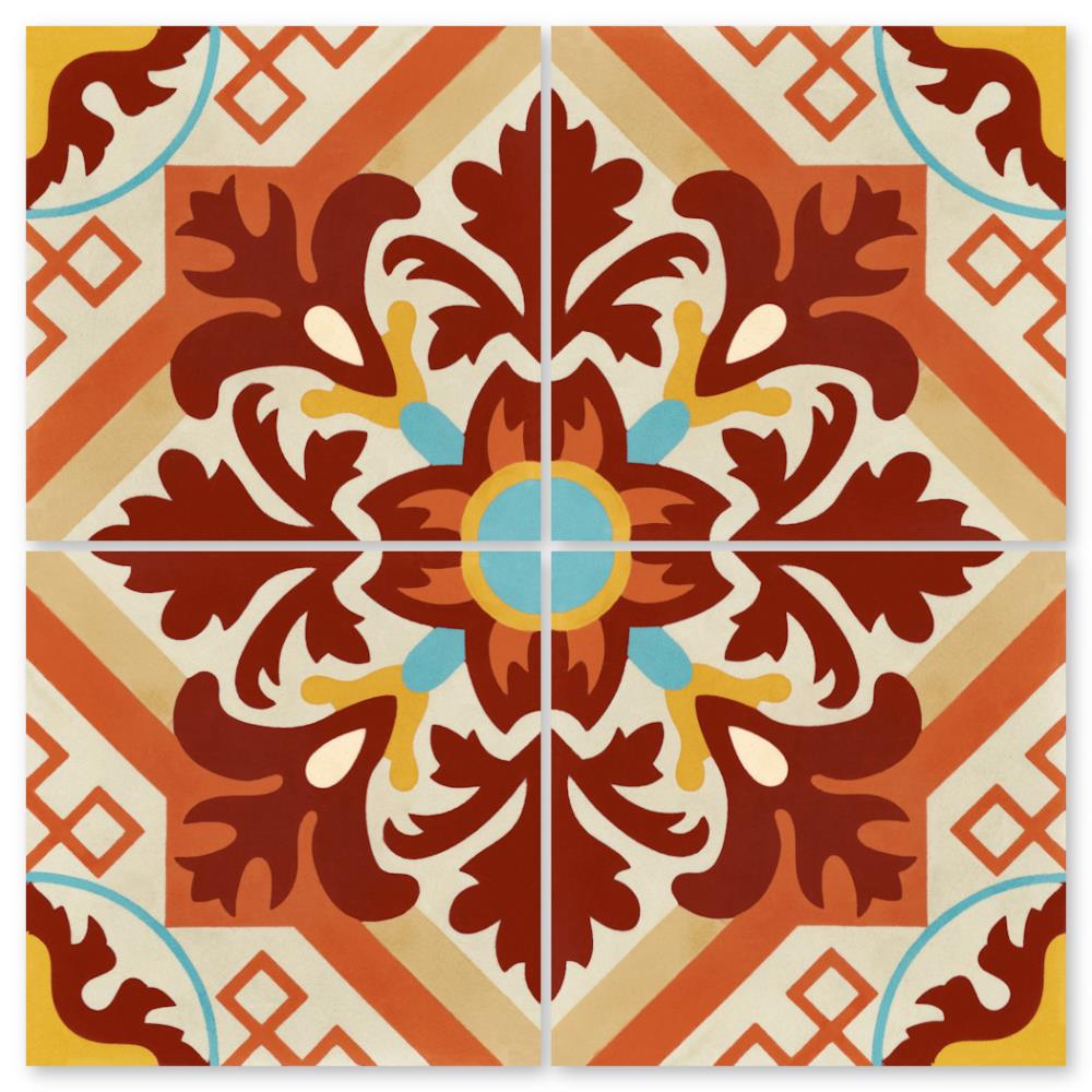 Villa Lagoon Tile (Sample) Nuevo Castillo Fuego Sample 8-in x 8-in