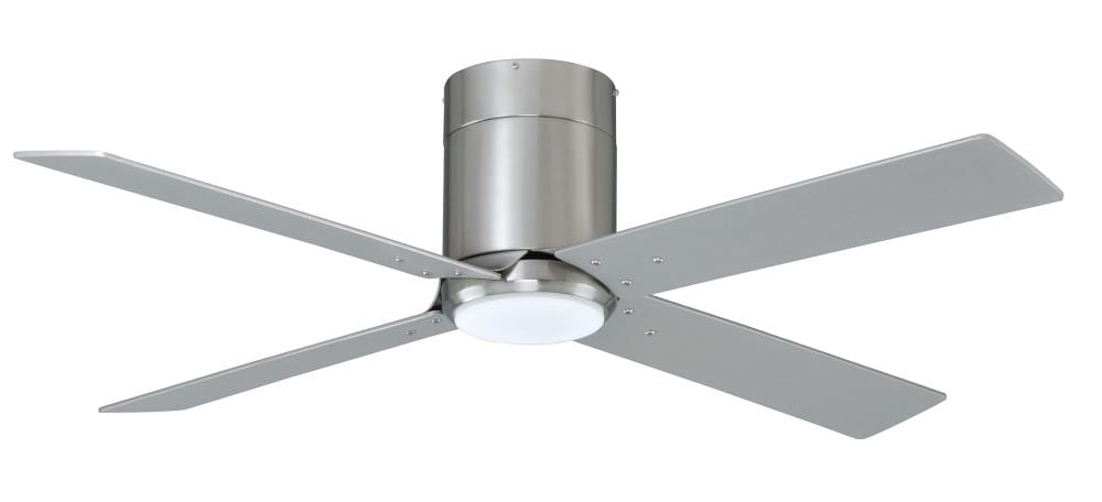 RP Lighting + Fans 1024BN-BN Metalis 52-in Brushed Nickel Integrated LED Indoor Flush Mount Ceiling Fan with Light and Remote (4-Blade)