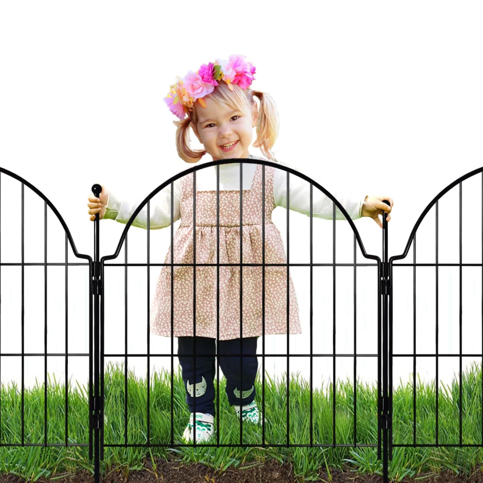 Phewnyzo  6 pcs No Dig Decorative Garden Fence 25 inch High 12 2 ft Long Rustproof Metal Animal Barrier Easy Install Temporary Yard Border