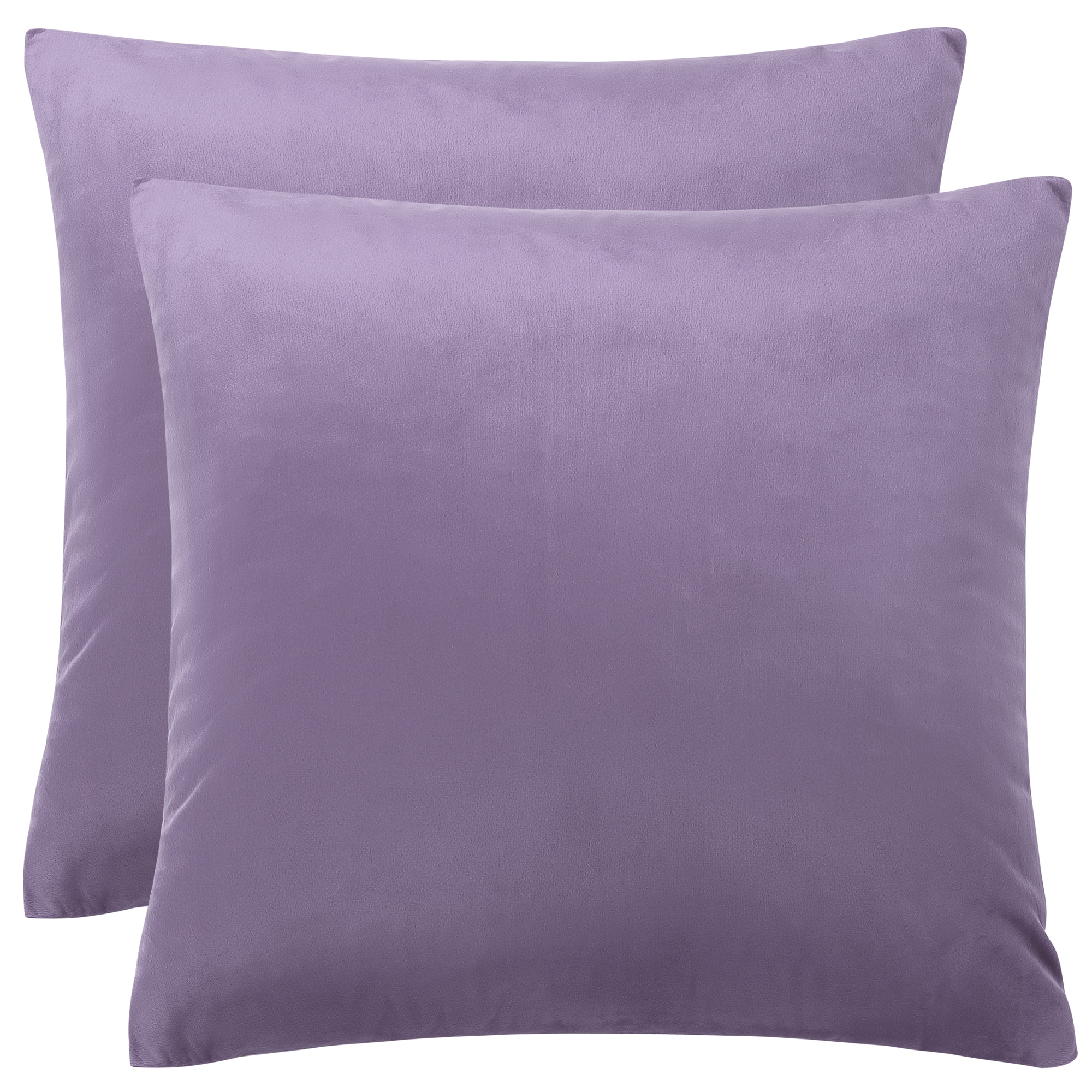 Unique Bargains 2pcs Velvet Throw Pillow Cover Decorative Throw Cushion Cover Luxury Euro Square Pillowcase for Sofa Couch Bed Chair 18x18inch Purple