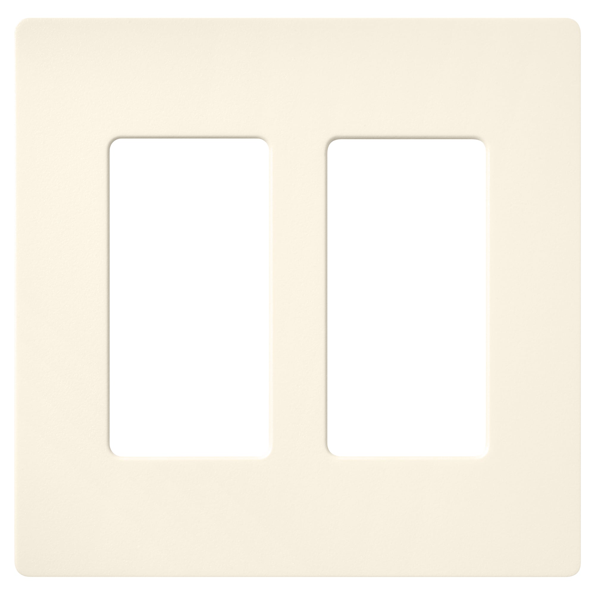 Lutron SC-2-BI Claro 2 -Gang Standard Size Biscuit Plastic Indoor Screwless Decorator Wall Plate