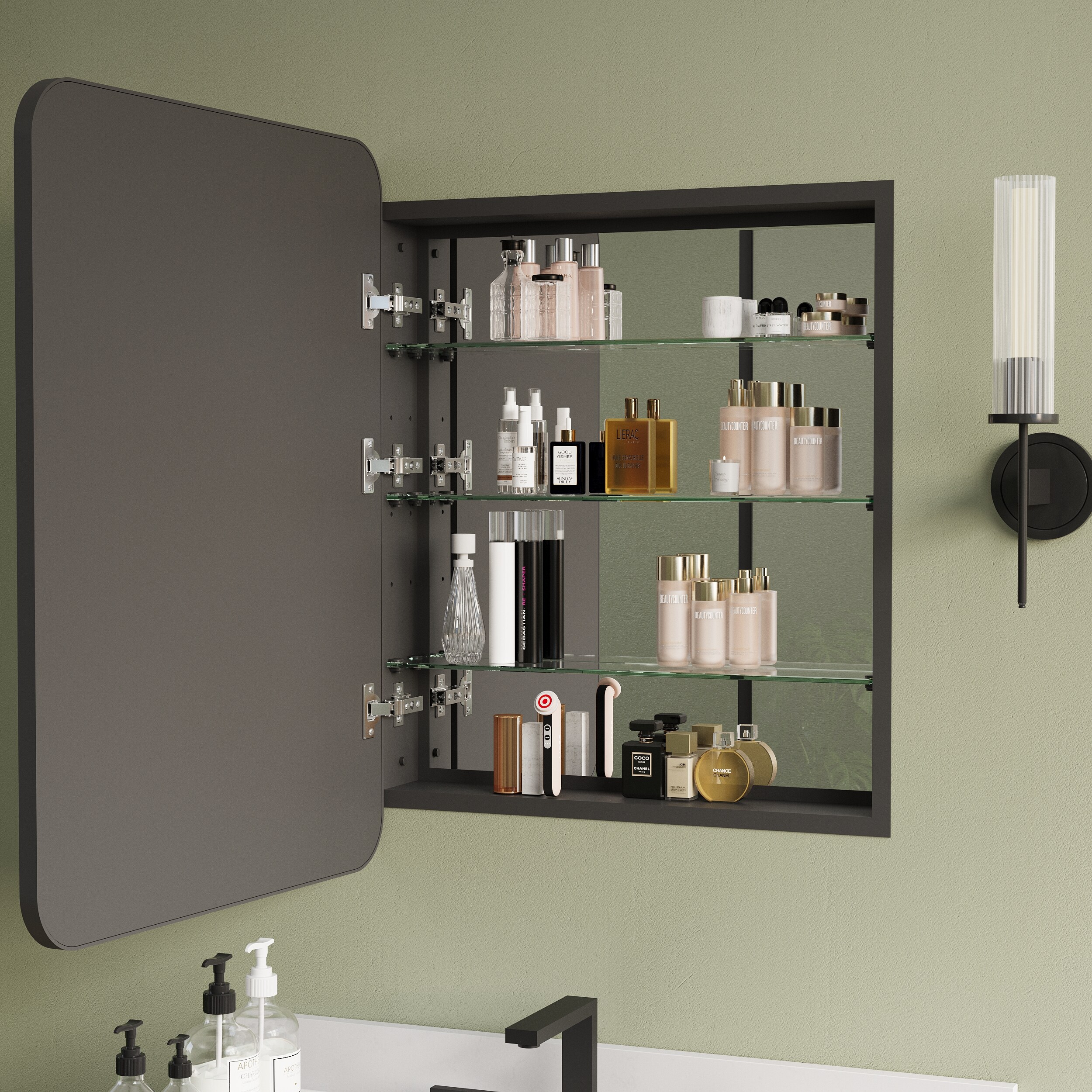 Forclover MCLE-2432MB-LR Bathroom-Medicine-Cabinets - View #8