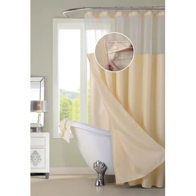 Polyester Ivory Solid Shower Curtain, Why Do Hotels Use Cloth Shower Curtains