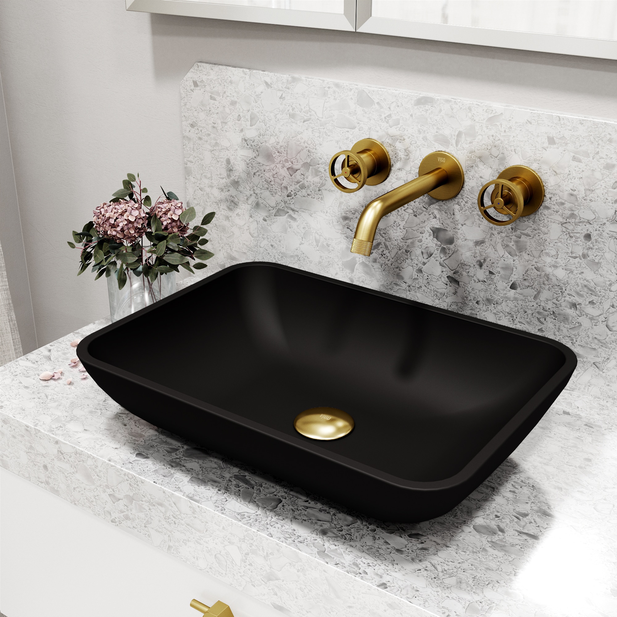 Brooklyn Industrial-Chic Matte Brushed Gold Dual-Handle Faucet