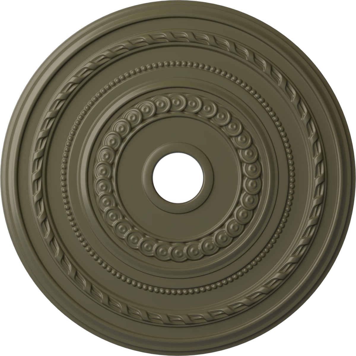 Ekena Millwork CM25COPTF Cole 25.375-in W x 25.375-in L Painted Turtle Polyurethane Whole Ceiling Medallion