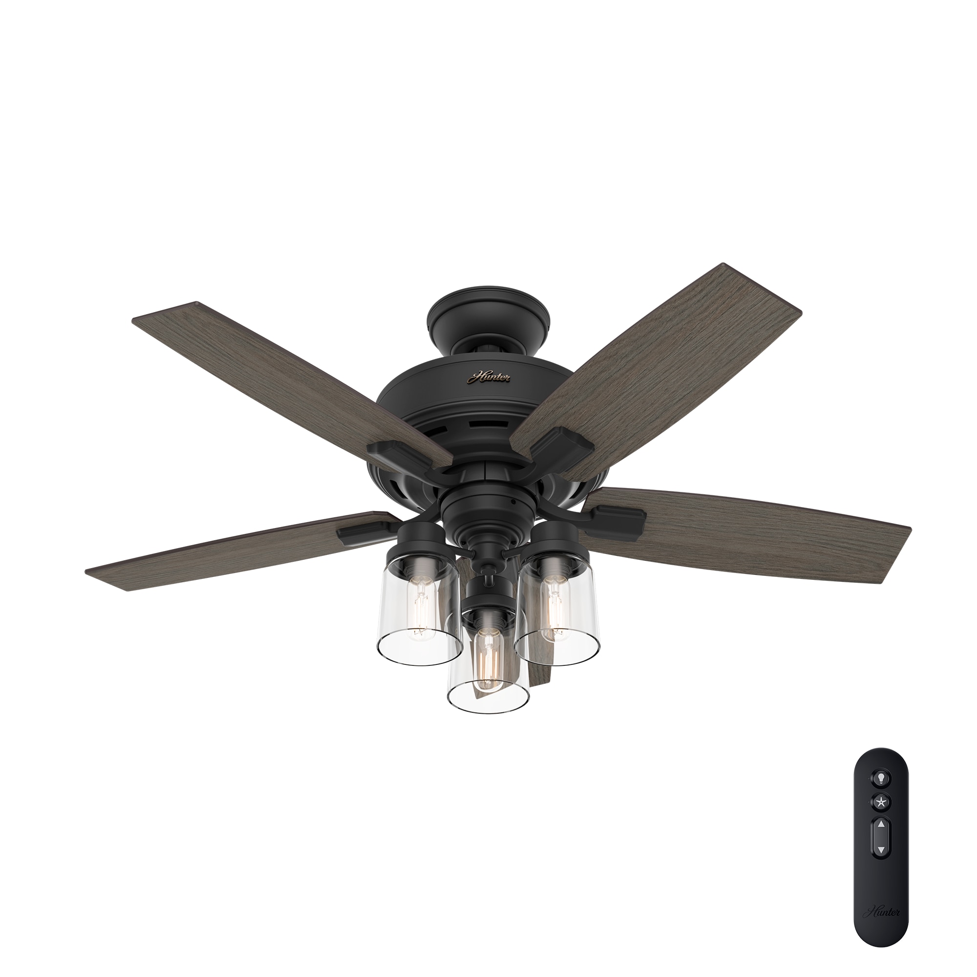 Matte Black for sale online Hunter Bennett Indoor Ceiling Fan with LED Light 