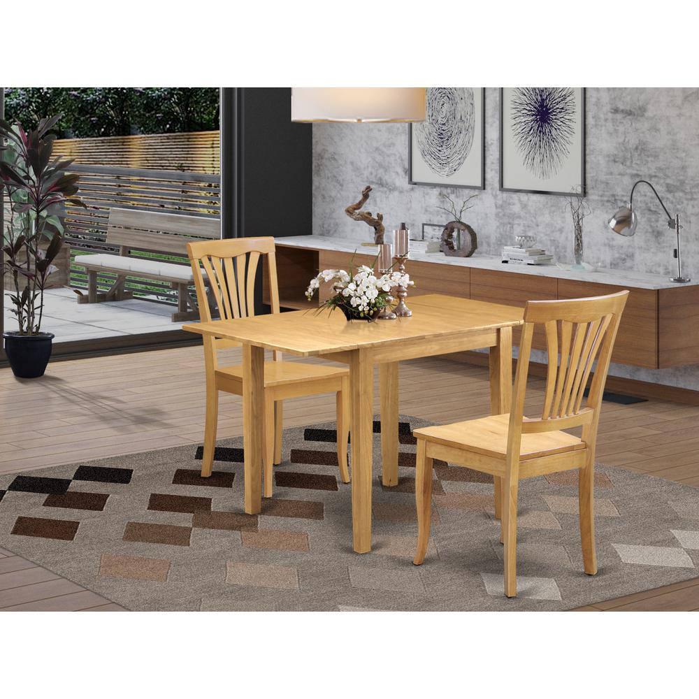East West Furniture NDAV3-OAK-W Dining-Sets - View #2
