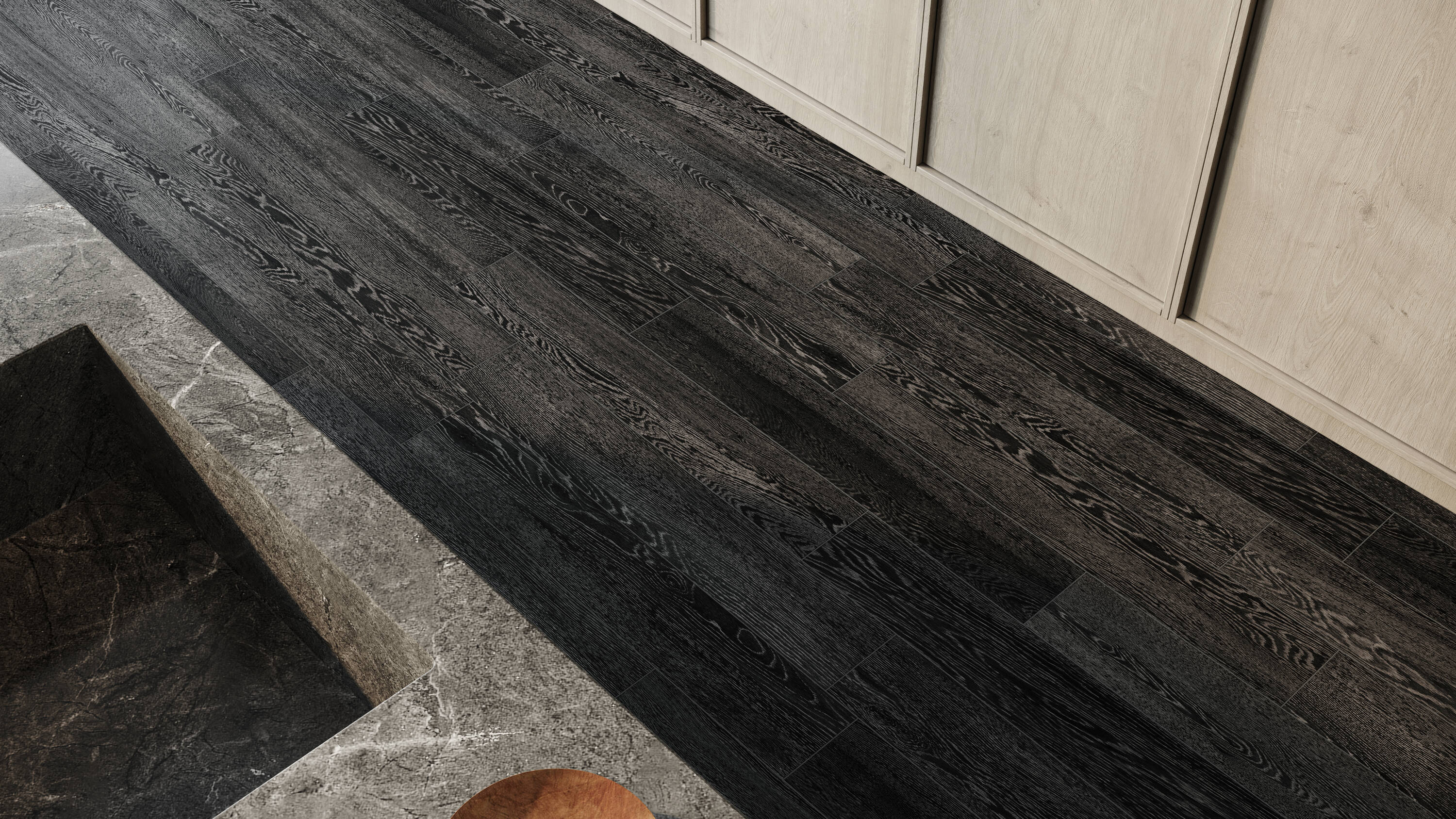 Satori Sedona Midnight 6-in x 36-in Matte Porcelain Wood Look Floor Tile (1.45-sq. ft/ Piece)