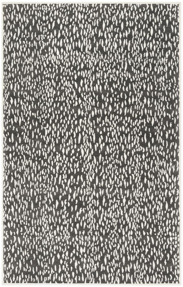 Safavieh MRB657A-5 Marbella Sunetra 5 x 8 (ft) Loomed Polyester Dark Gray/Ivory Rectangular Indoor Abstract Area rug