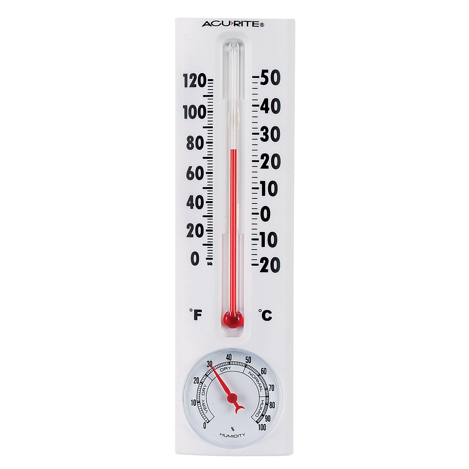 AcuRite Analog Indoor or Outdoor Classic Hygrometer and Thermometer in the  Thermometer Clocks department at