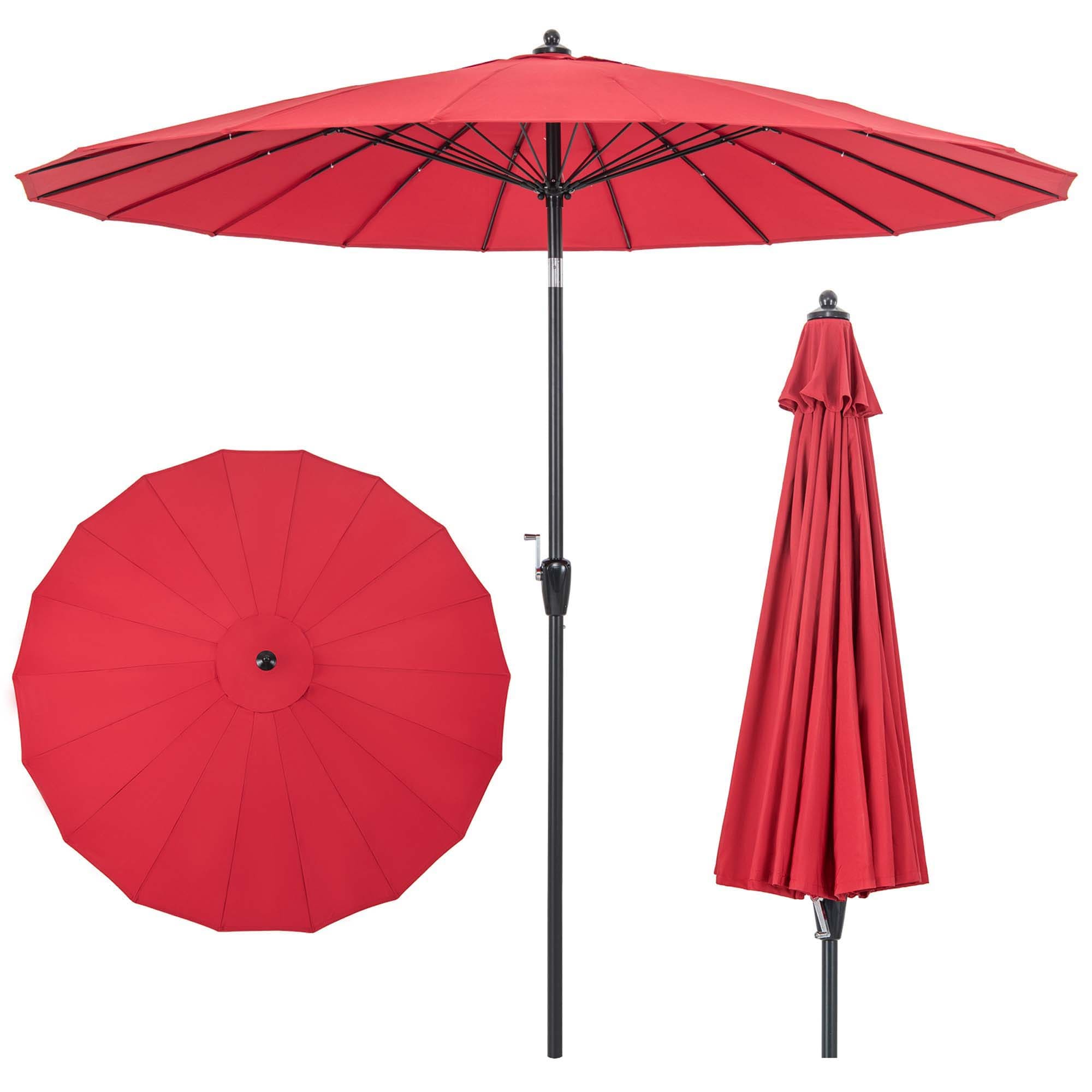Costway HCST00613 9-Feet Aluminum Red Market Patio Umbrella