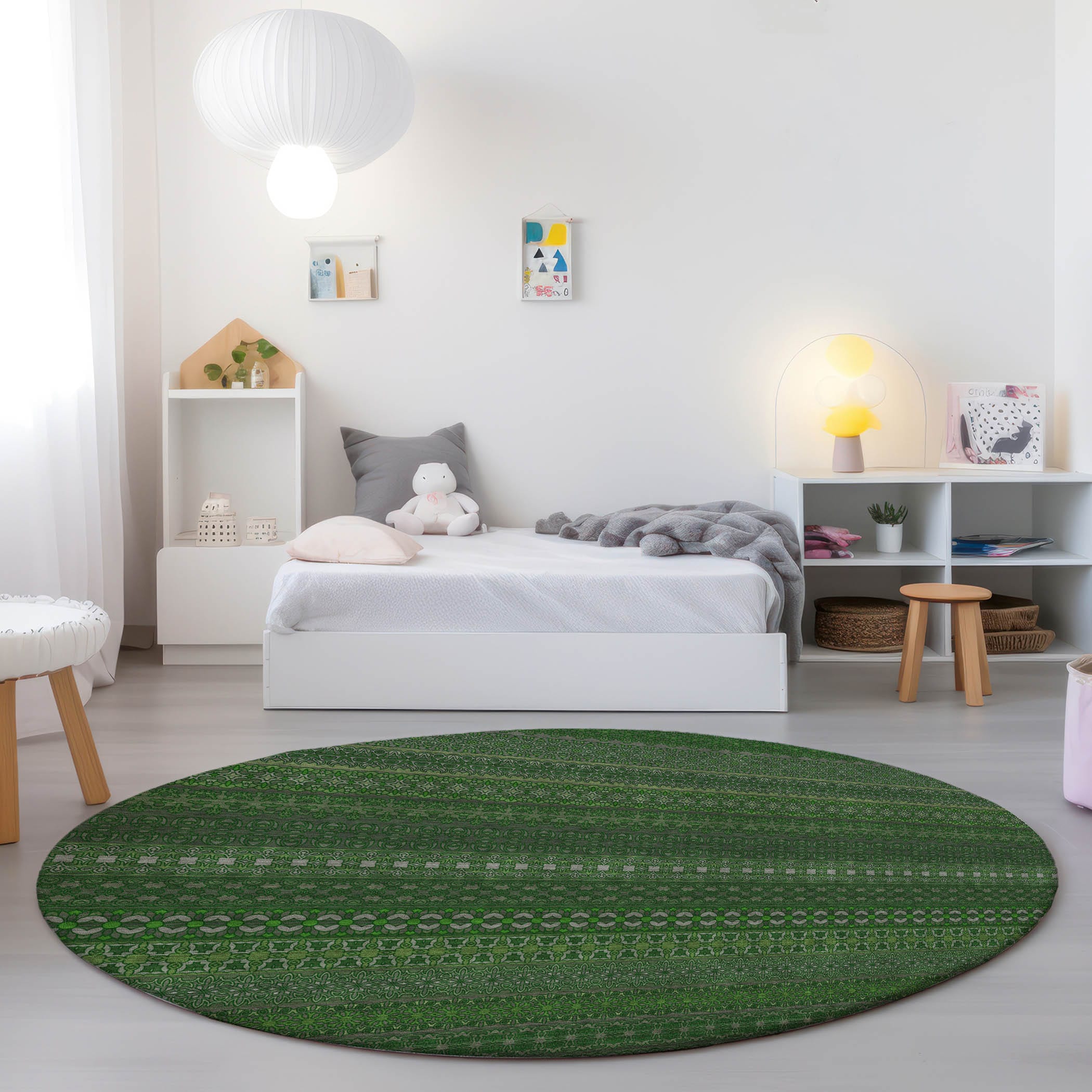 Addison Rugs ACN527FE8RO Chantille ACN527FE 8 x 8 (ft) Polyester Fern Round Indoor/Outdoor Abstract Machine washable Area rug