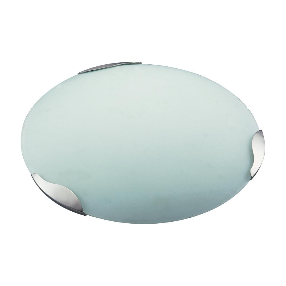 PLC Lighting 1916 SN 1-Light 16.5-in Satin Nickel Halogen Flush Mount Light