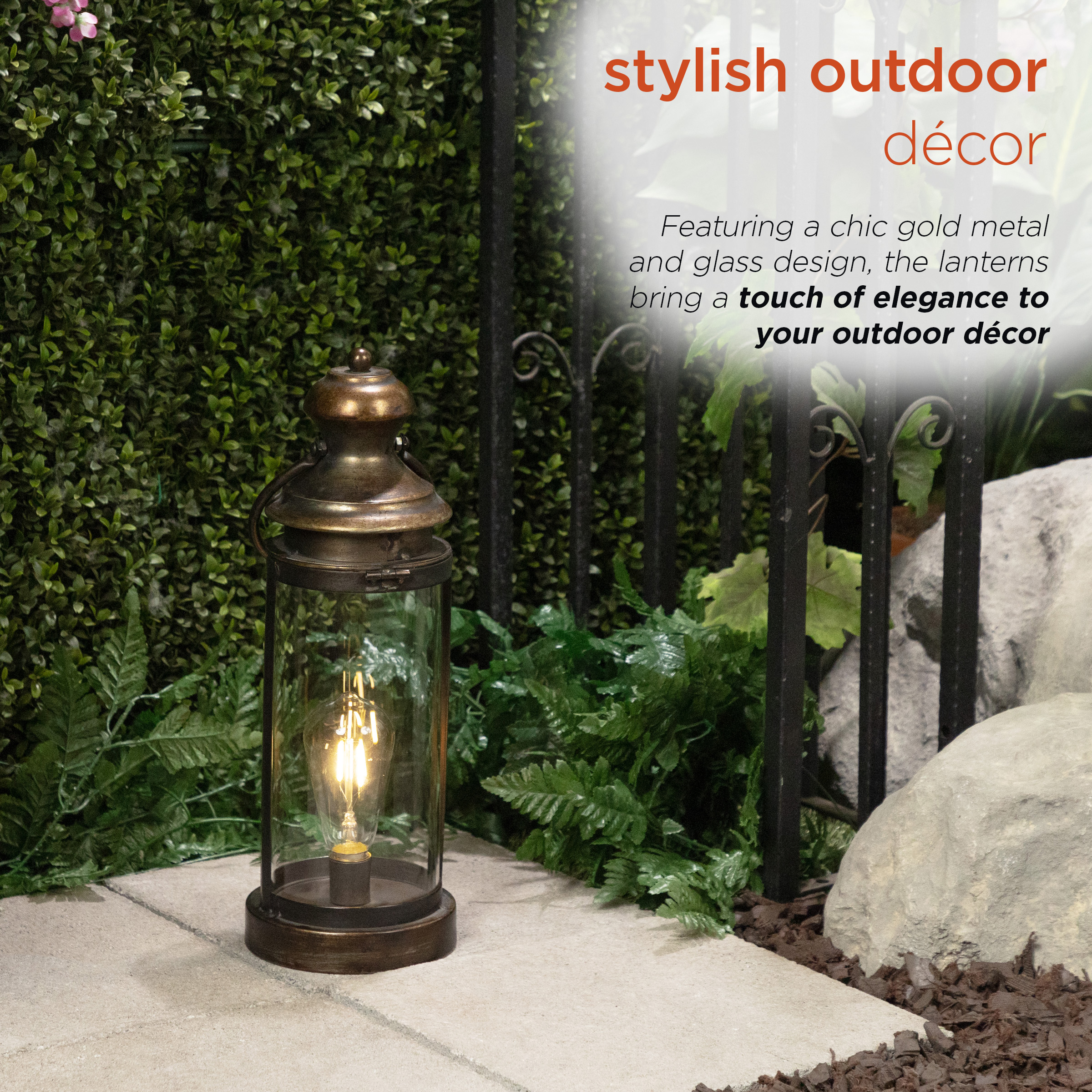 Alpine Corporation ILT102HH-S-GD Outdoor-Decorative-Lanterns - View #6