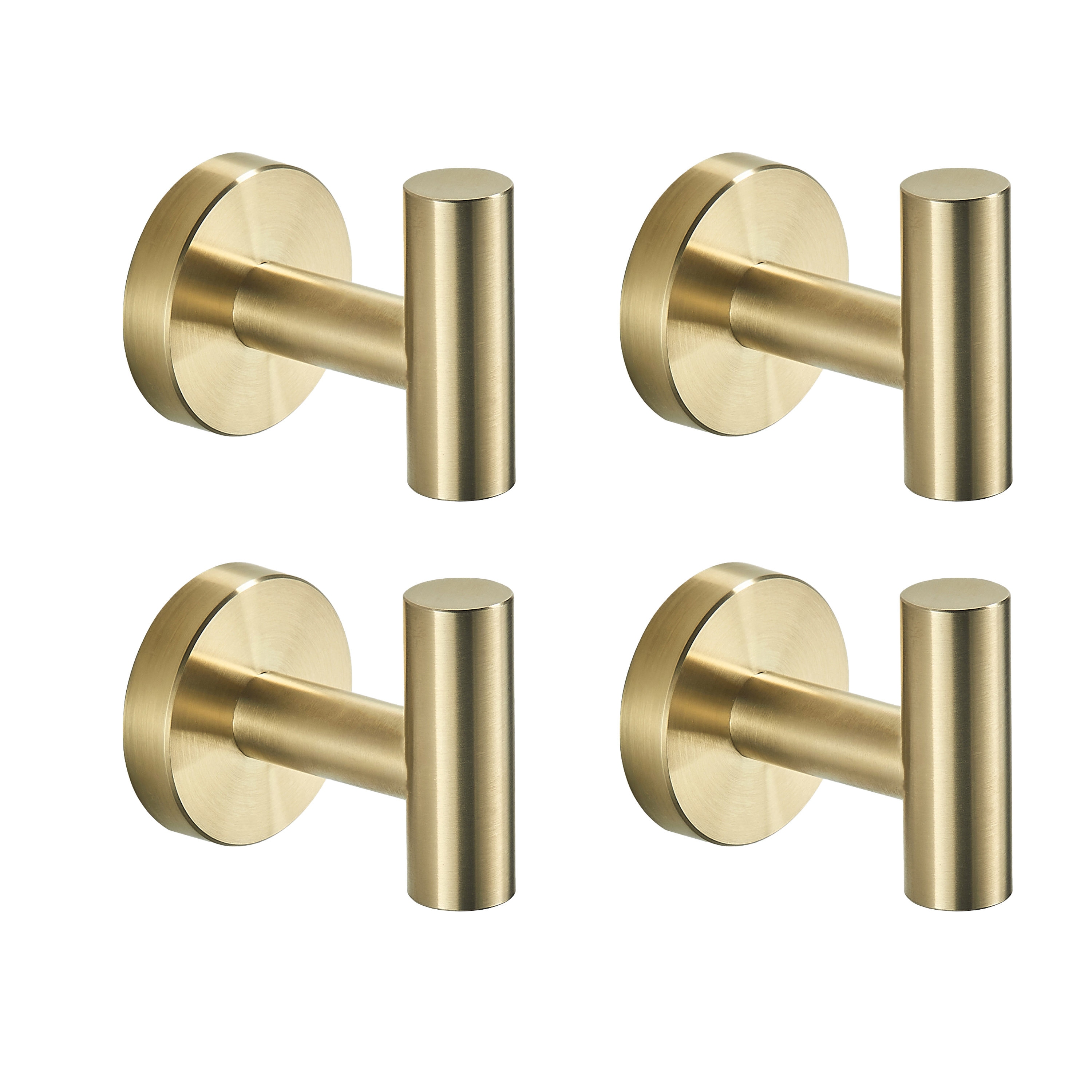 FORIOUS Brushed Gold 4-Hook Wall Mount Towel Hook in the Towel Hooks  department at