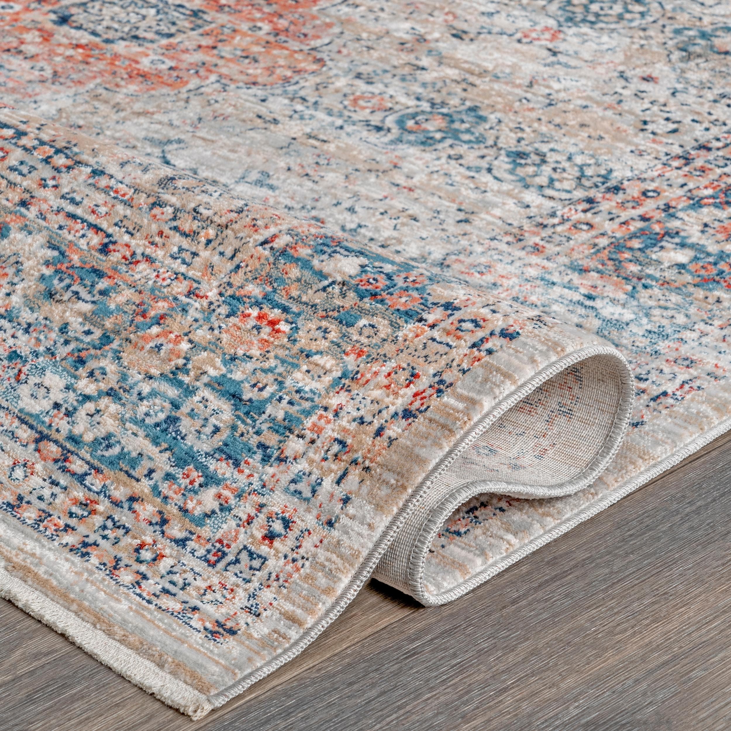 Elegant Black Synthetic 4' x 6' Stain-Resistant Area Rug