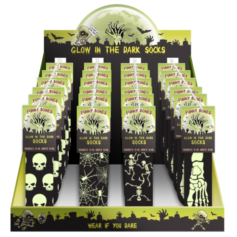 Chesapeake Merchandising DM Merchandising Glow in the Dark Crew Socks Adult Unisex 24 pack