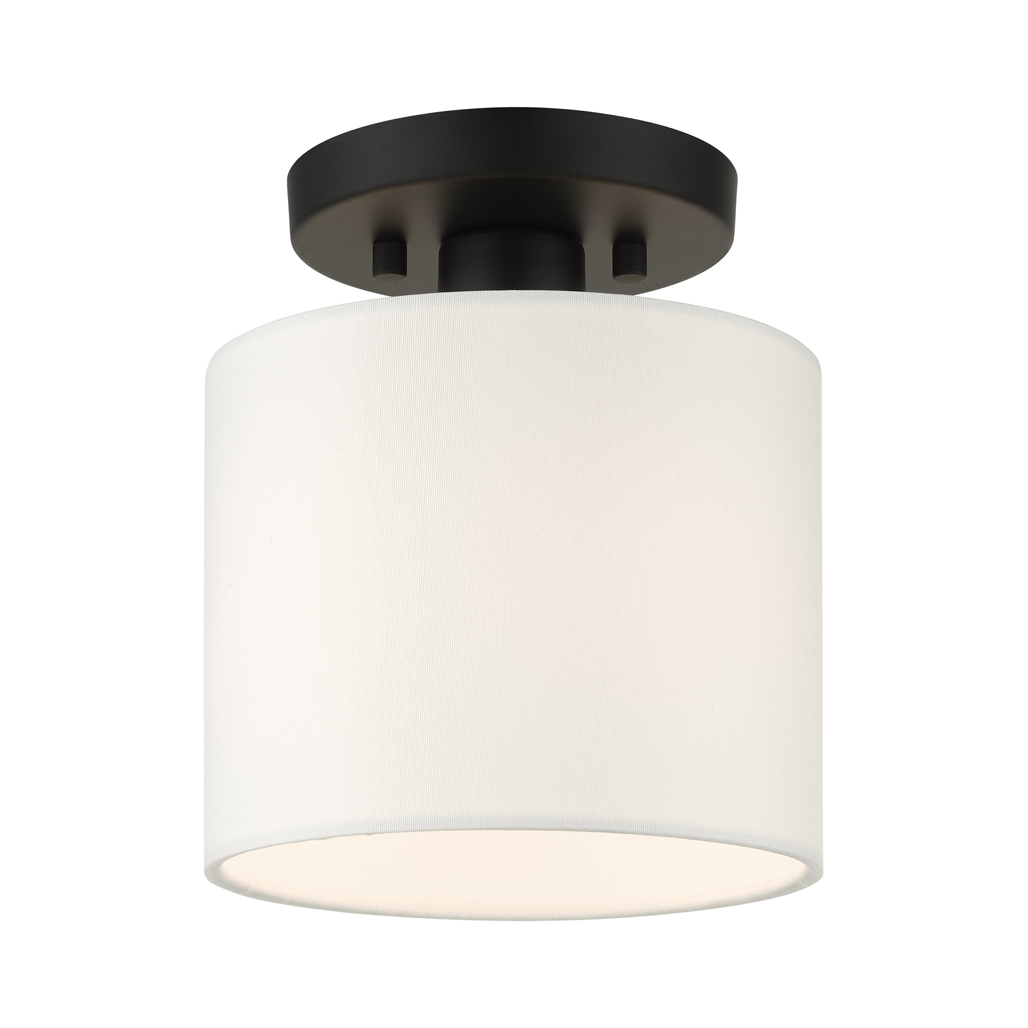 Livex Lighting 41094-04 Meridian 1 -Light 7-in Matte Black Semi Flush Mount Light