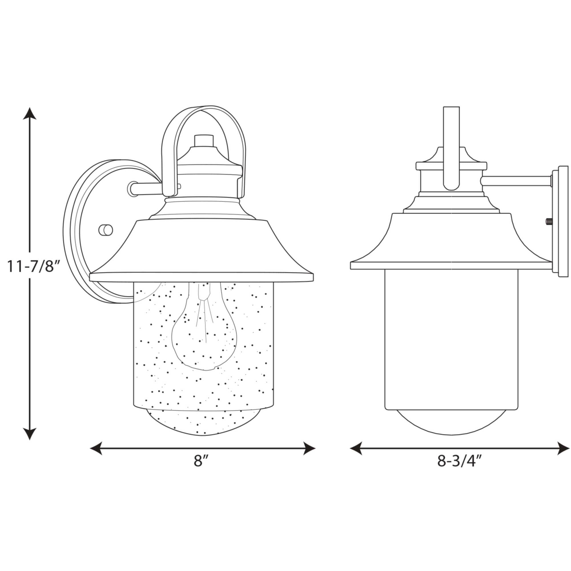 Black Bronze Medium Outdoor Wall Lantern with Clear Glass