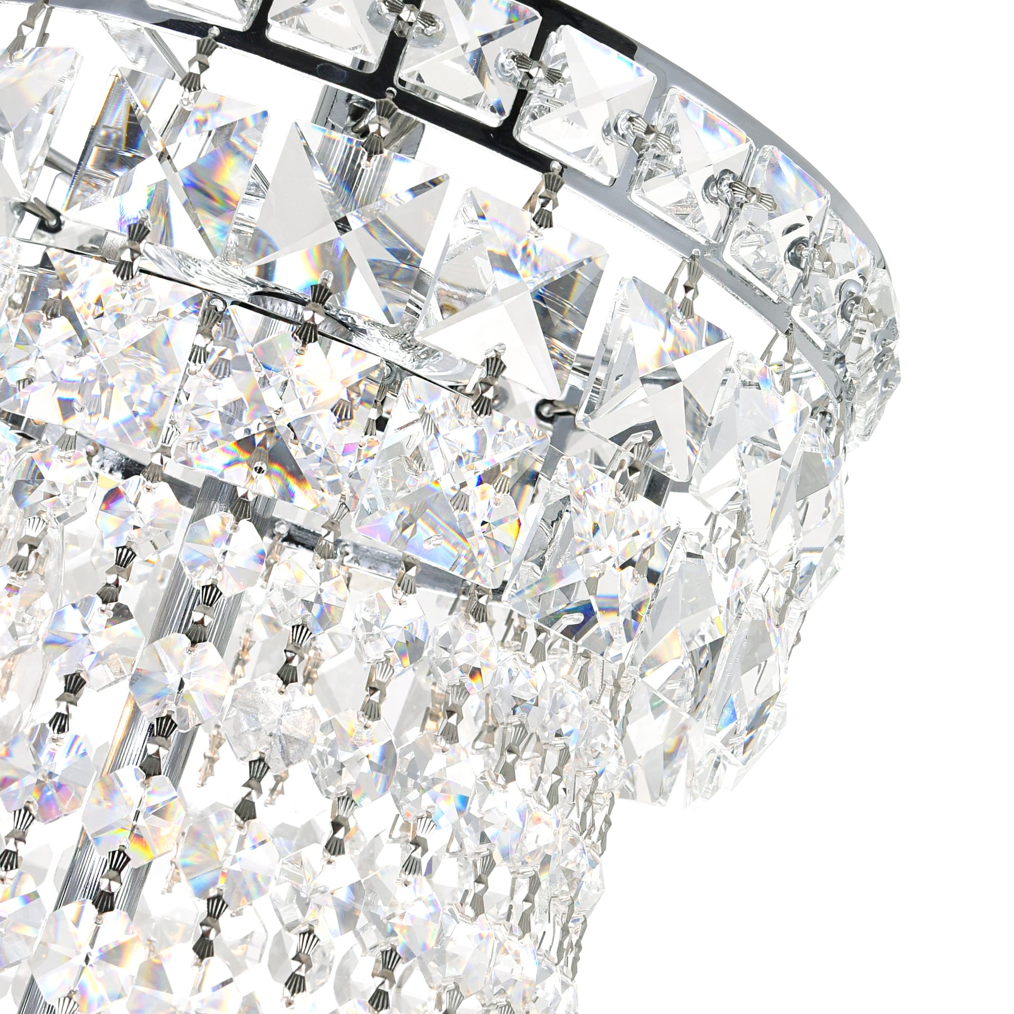 Stefania Chrome Crystal 31" Grand Entryway Chandelier