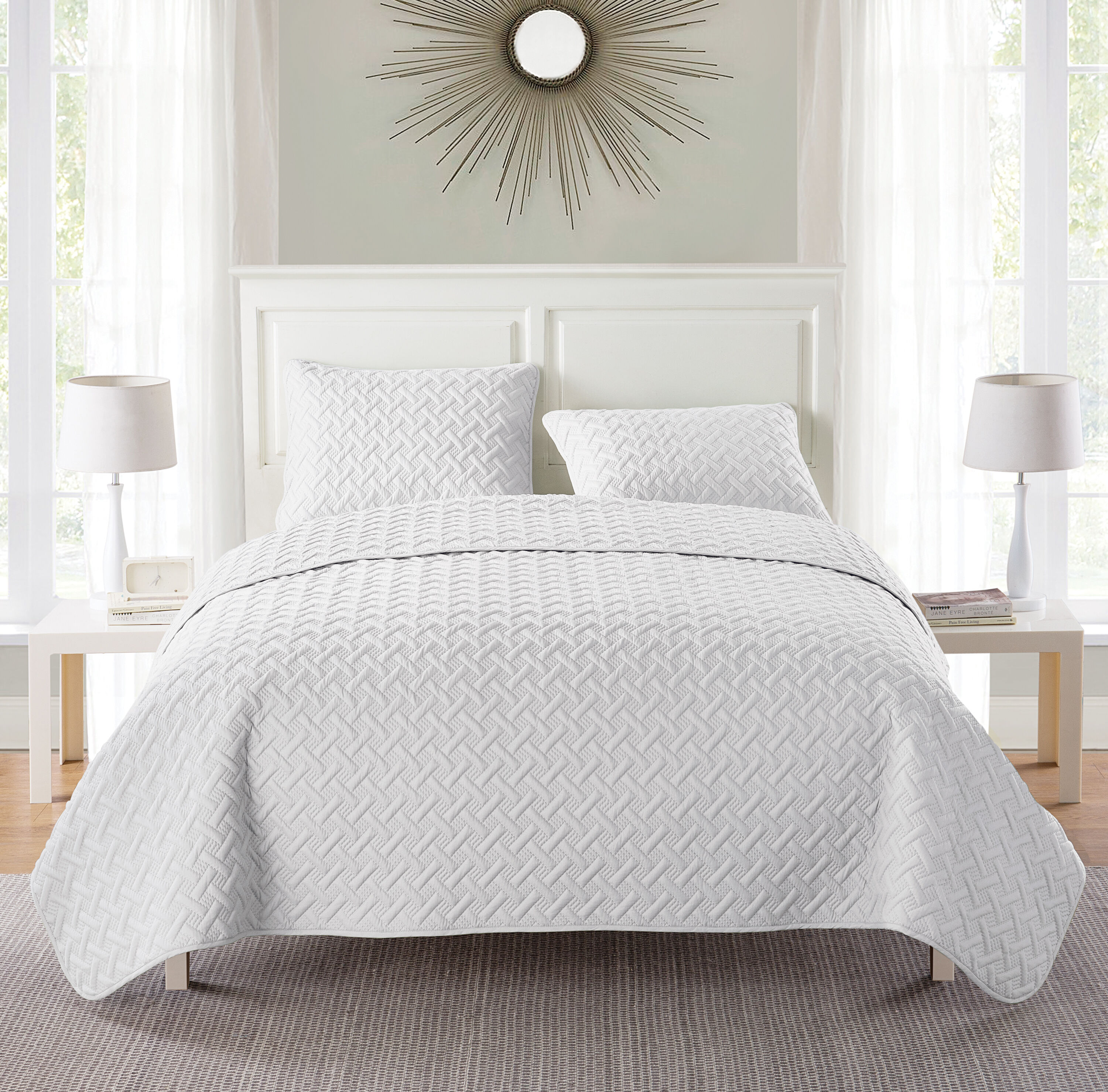 VCNY Home Nina 2 -Piece White Twin Quilt Set