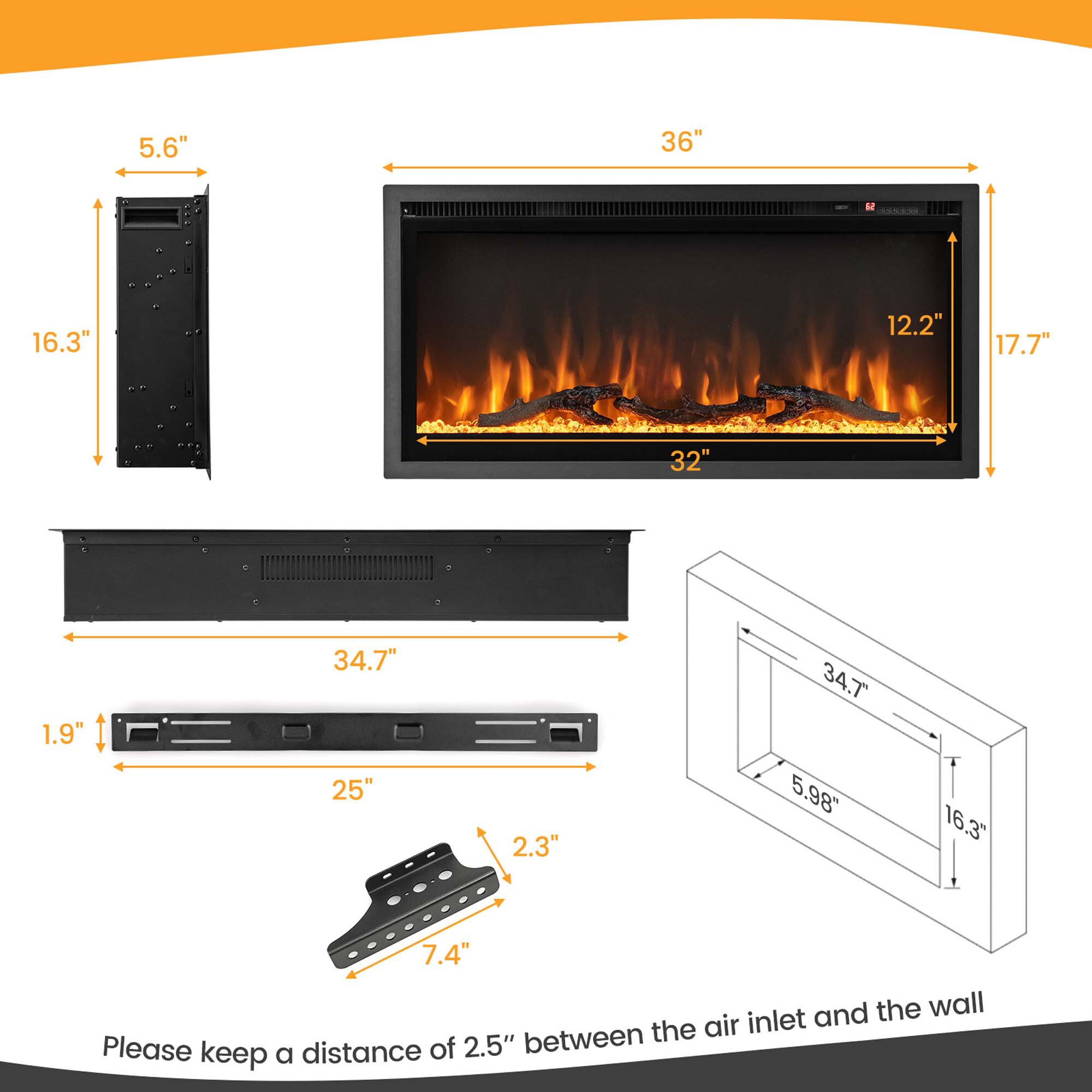 Goplus FP10530US-36 Electric-Fireplaces - View #2