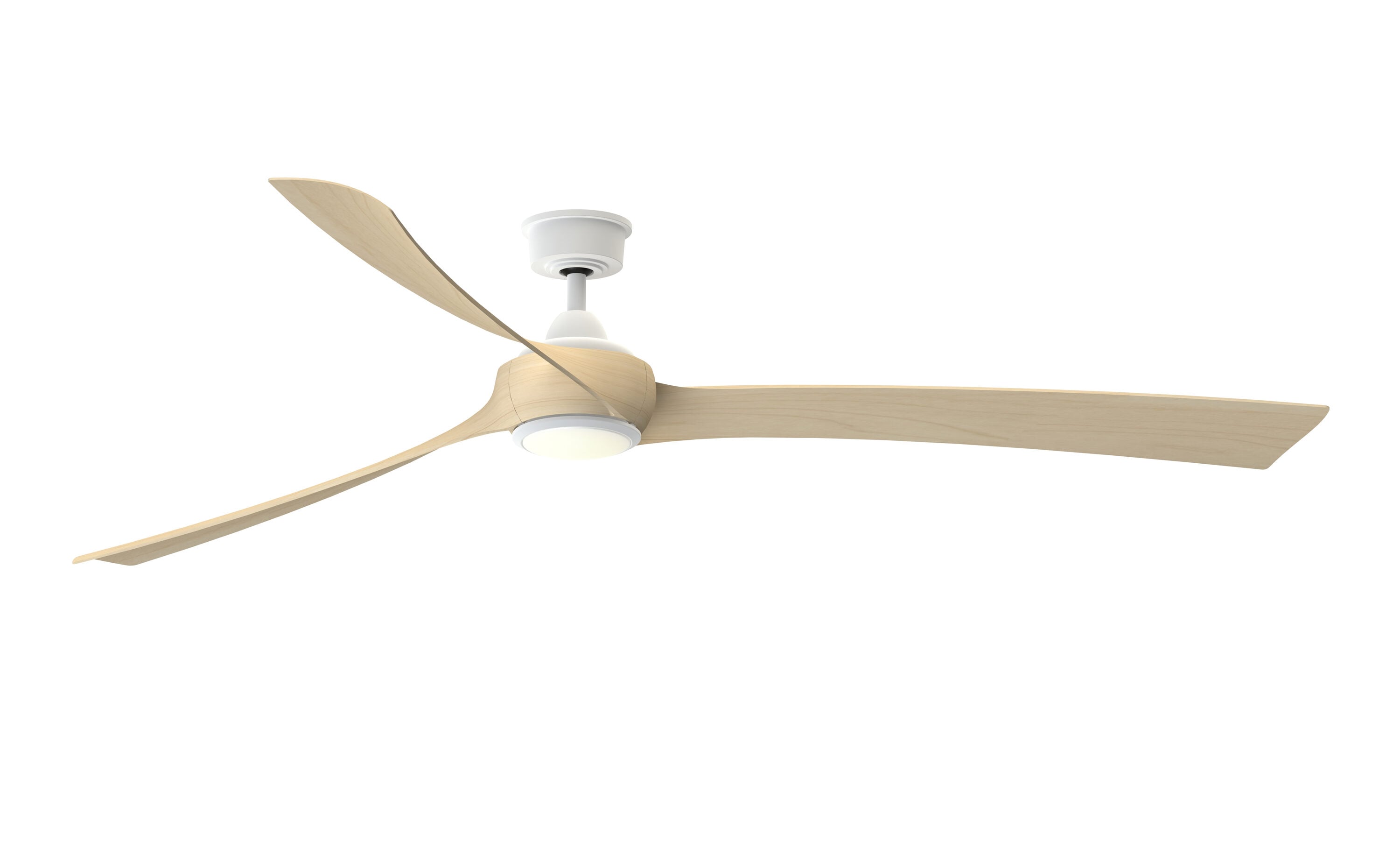 Fanimation TriAire Custom 48-in Silver with Dark Walnut Blades Color-changing Integrated LED Indoor/Outdoor Smart Propeller Ceiling Fan with Light and Remote (3-Blade) FPD8514SLW-48DWAW-LK Sansujyuku sansujyuku.com