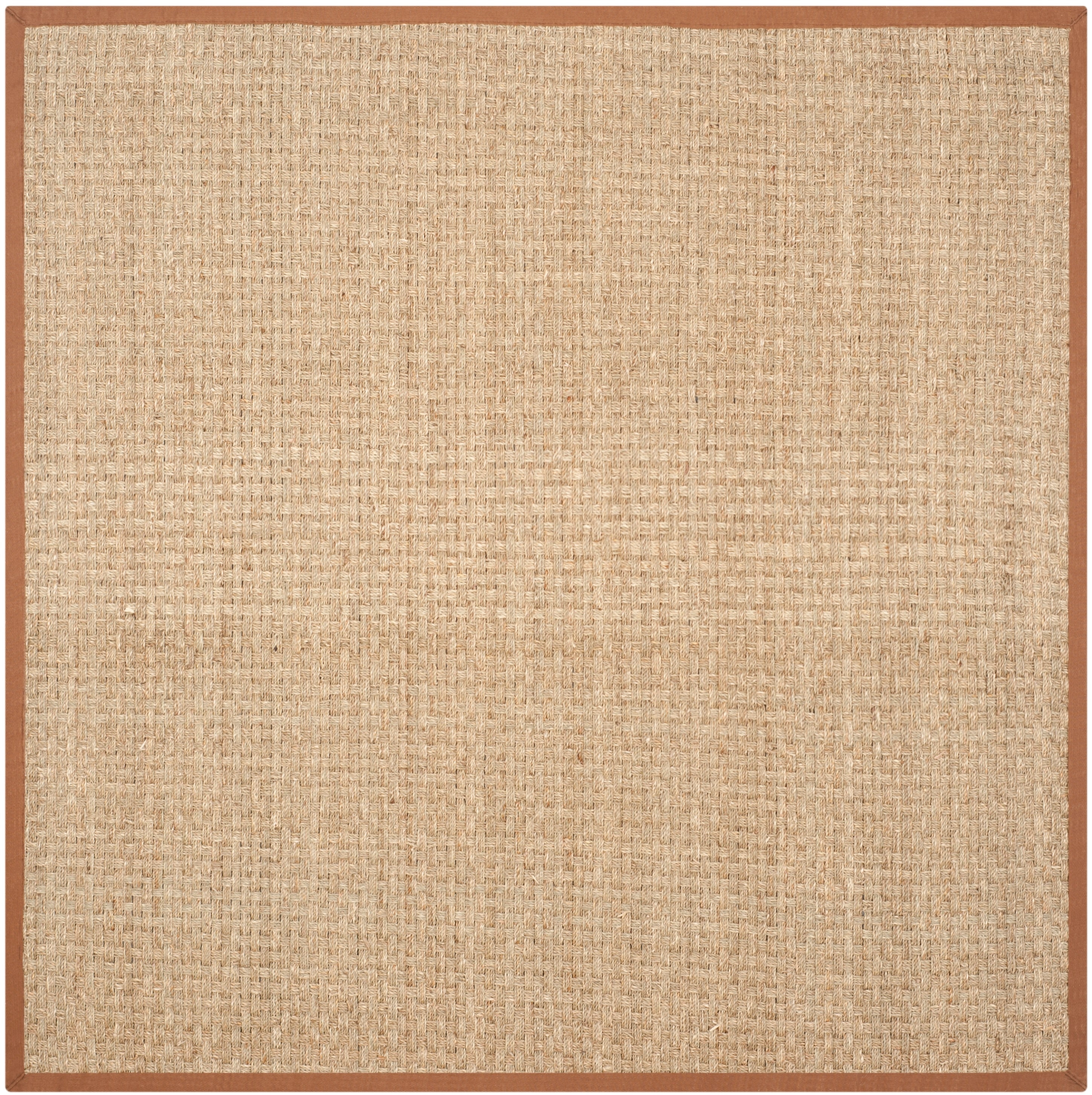 Safavieh NF114B-8SQ Natural Fiber Hampton 8 x 8 (ft) Loomed Seagrass Natural/Brown Square Indoor Solid Coastal Area rug