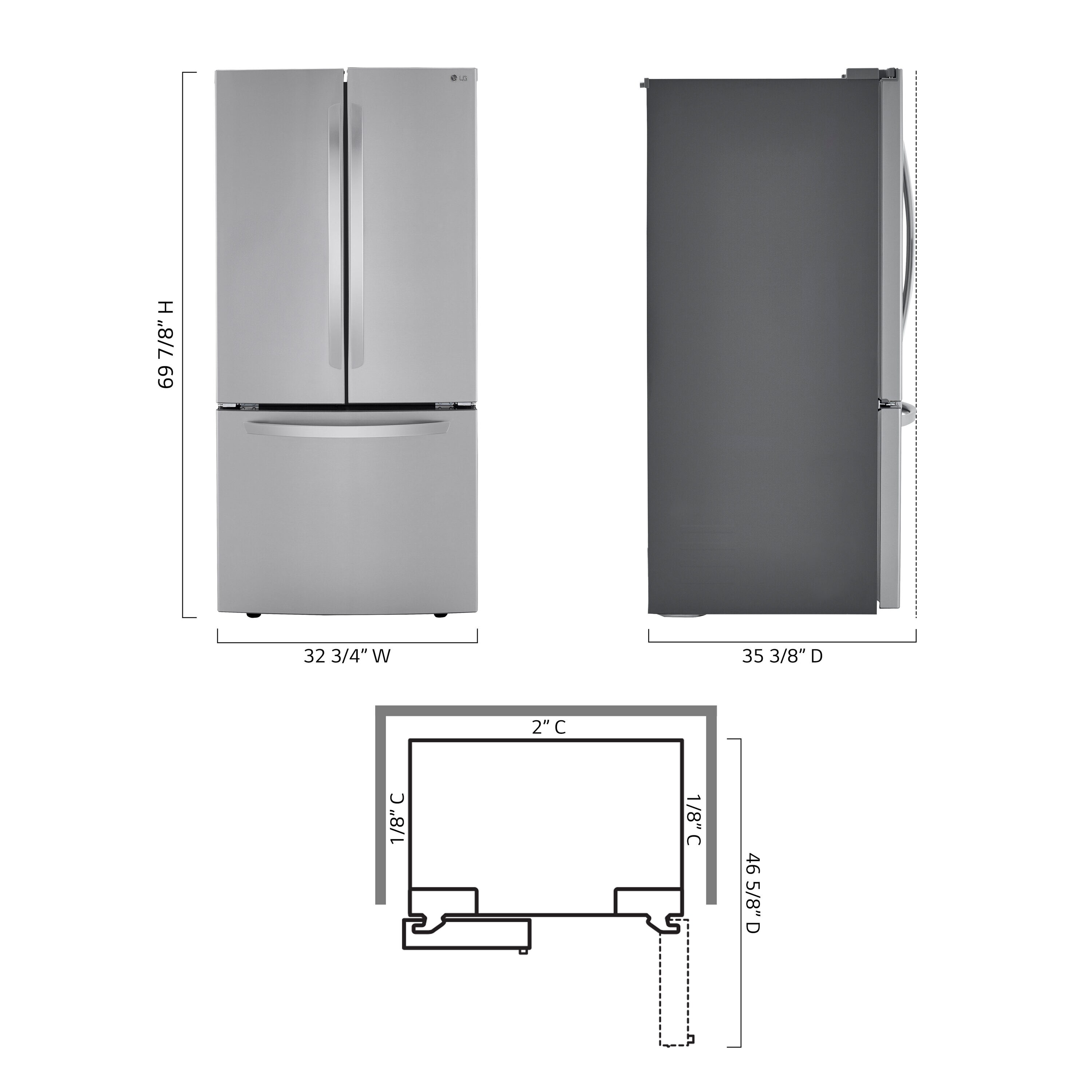 LG LRFCS25D3S French-Door-Refrigerators - View #14