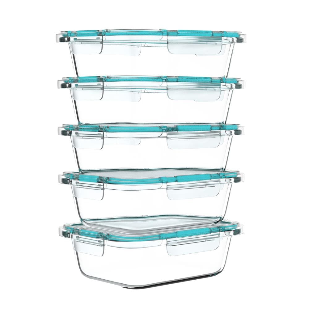 Hastings Home Glass Food Storage Containers, 5- 1-Compartment