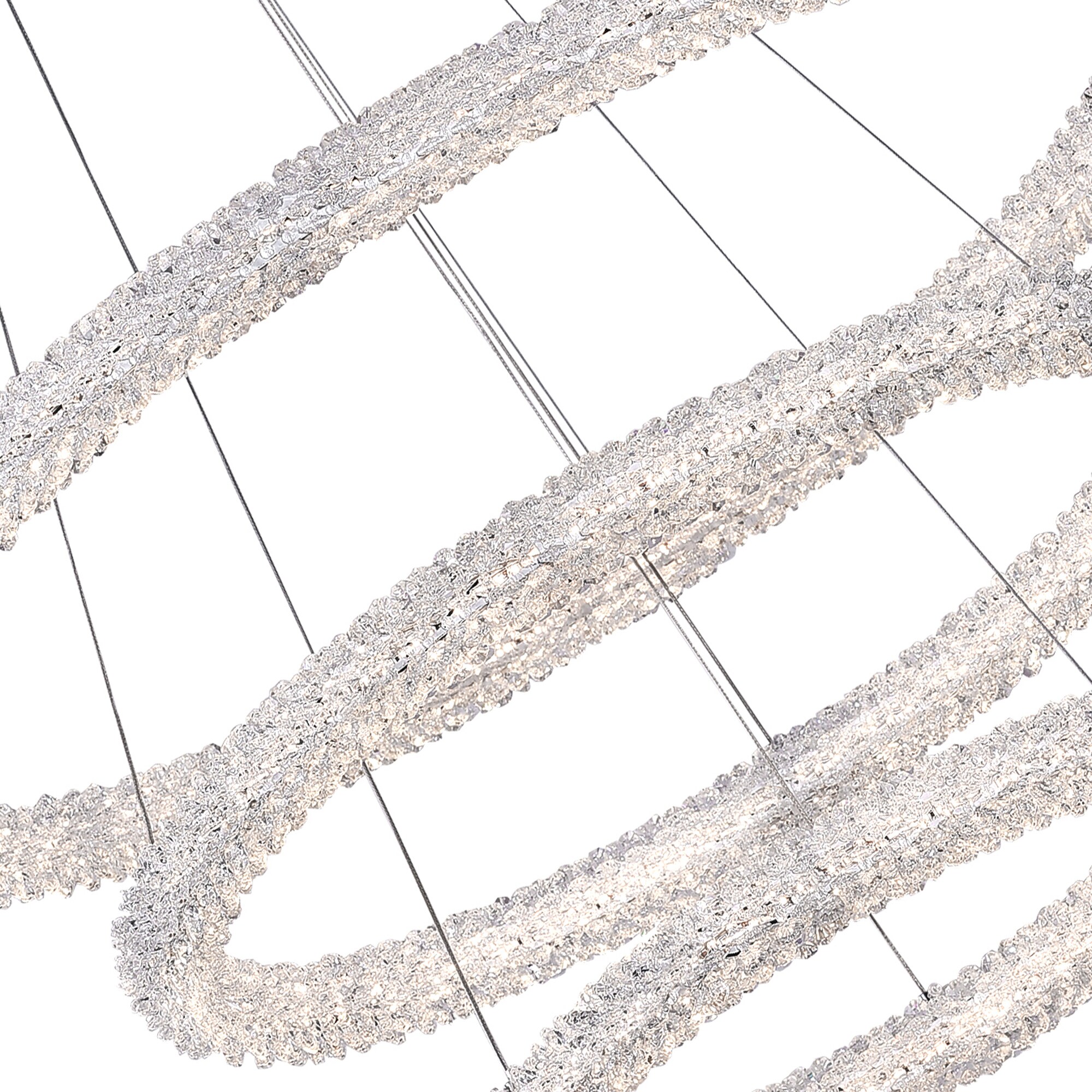 Arielle 32" Chrome and Crystal 3-Tier LED Chandelier