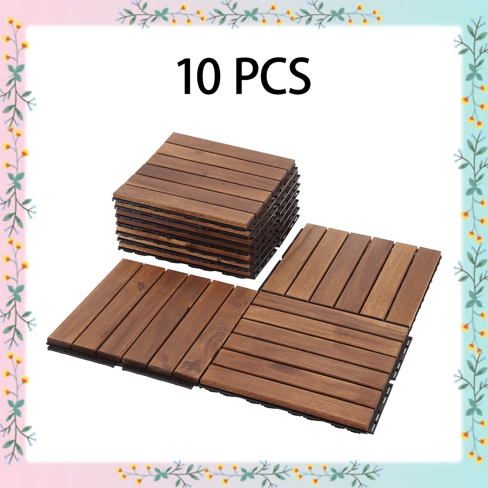 Maocao Hoom BH83351 12-in x 12-in Brown Prefinished Pressure Treated Wood Deck tile ( 10-sq ft )