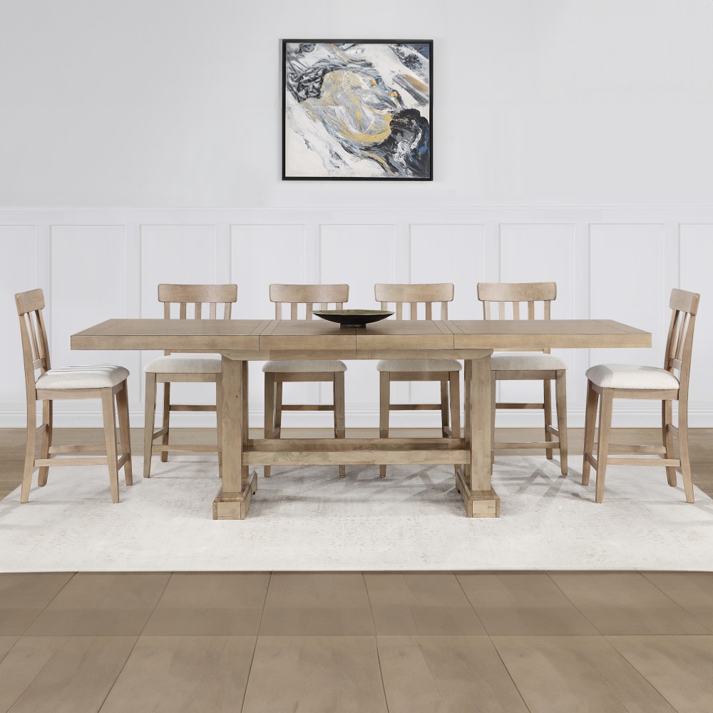 Napa Sand Rustic Dining Room Set with Rectangular Table ( Seats 6 )