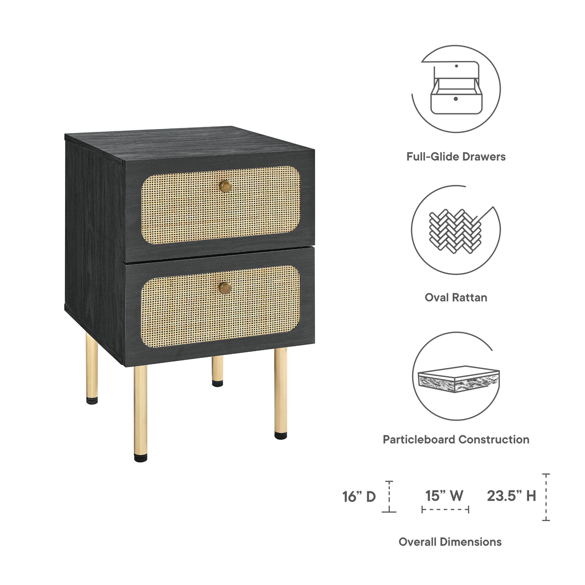 Modway MOD-7063-BLK nightstands - View #2