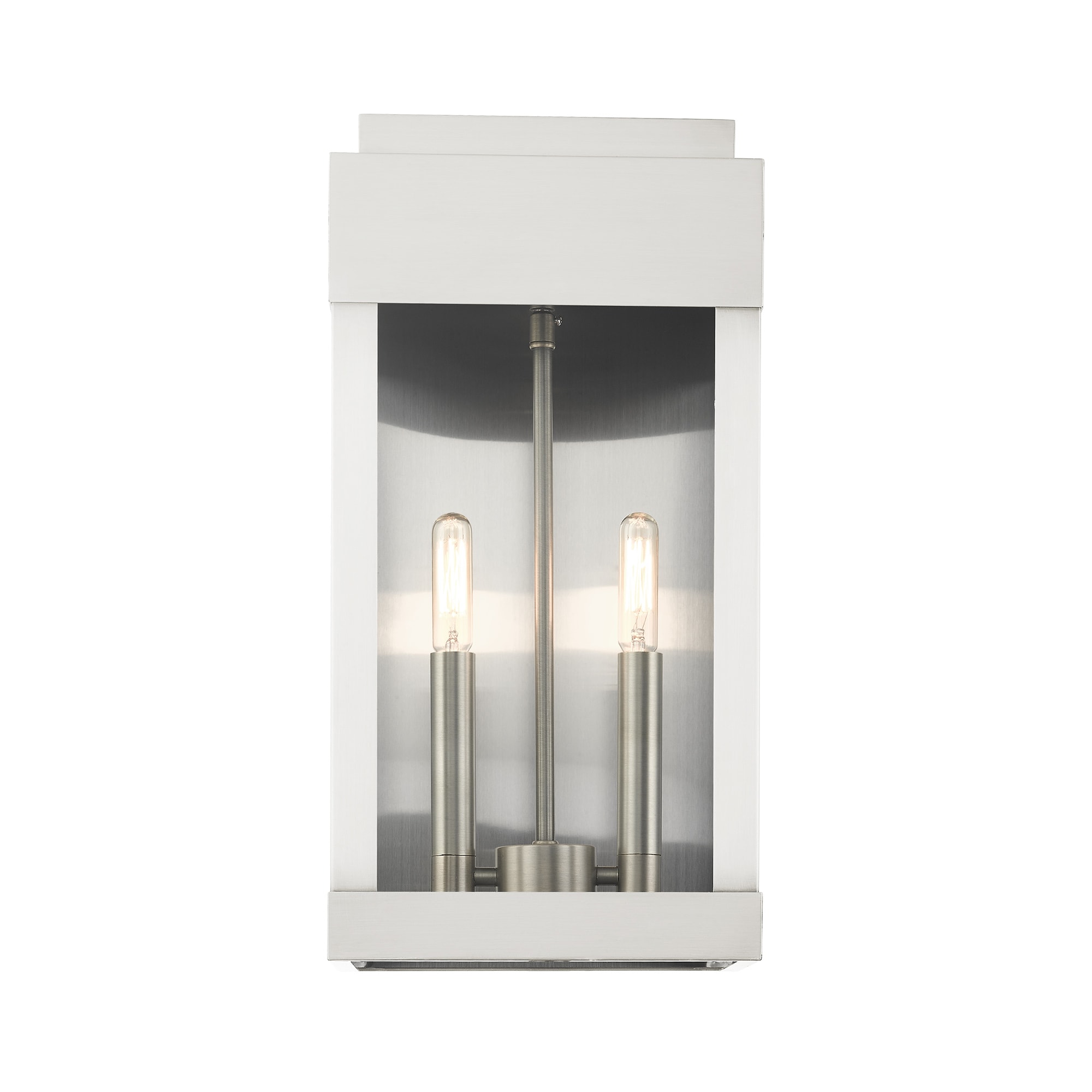 York 16" Brushed Nickel Outdoor Wall Lantern Sconce