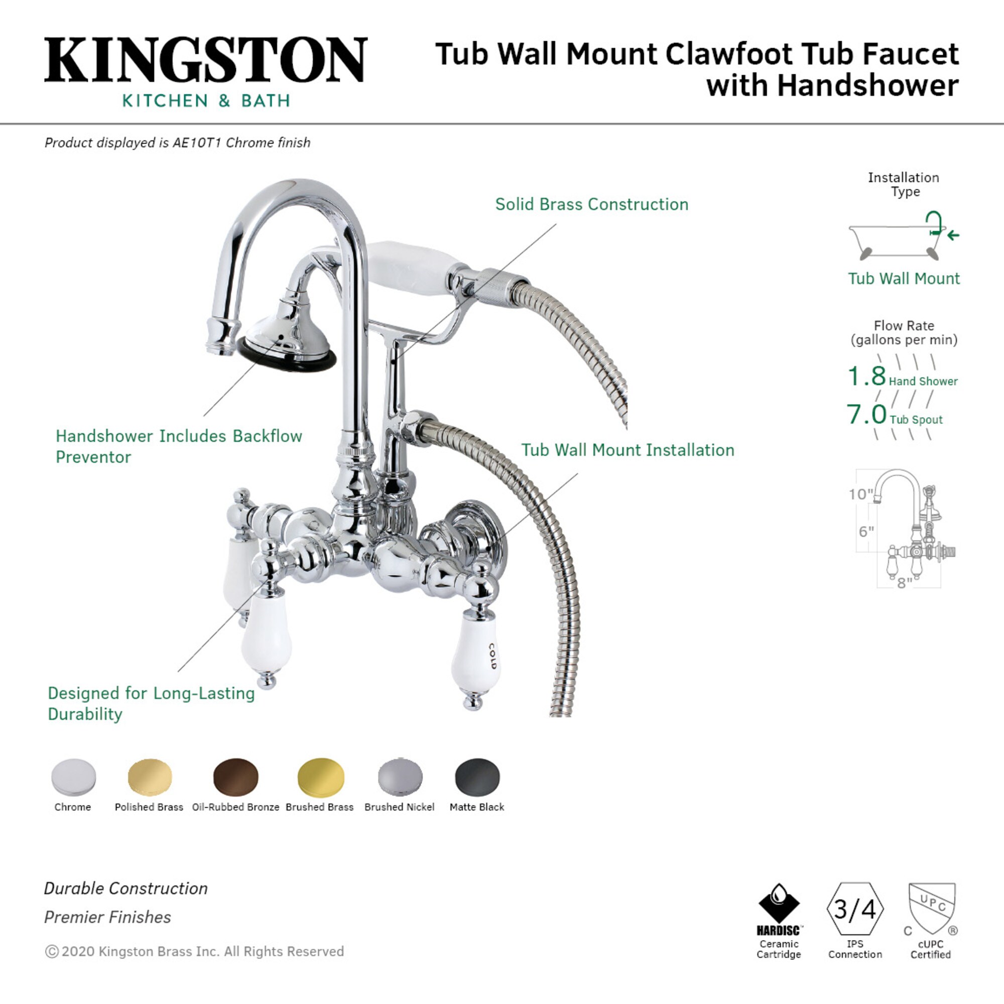 Kingston Brass WLAE9T0 Roman-Tub-Faucets - View #3