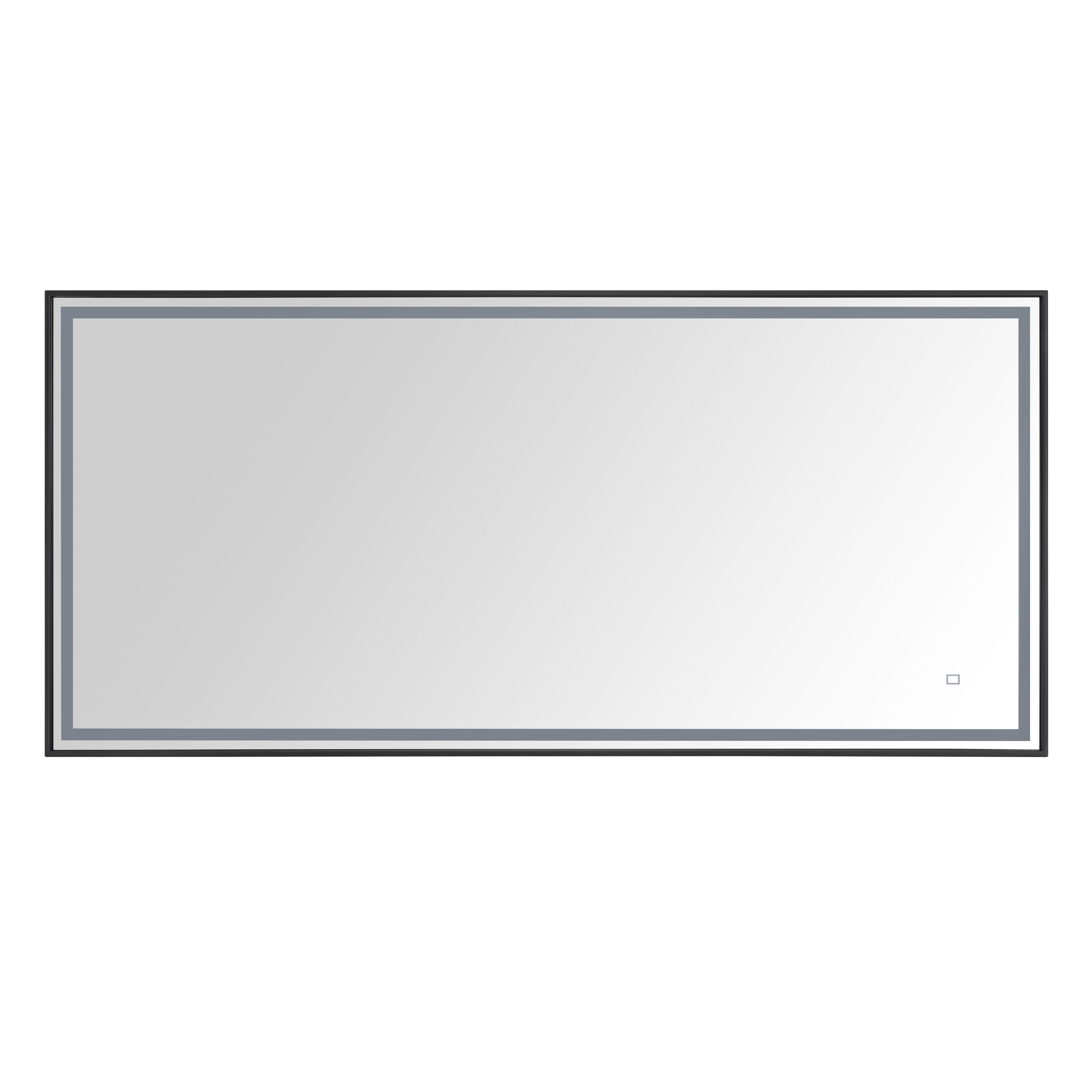 Avanity LED-M59-MB 59.1-in x 27.5-in Framed Rectangle Dimmable LED Lighted Bathroom Vanity Mirror ( Matte Black )