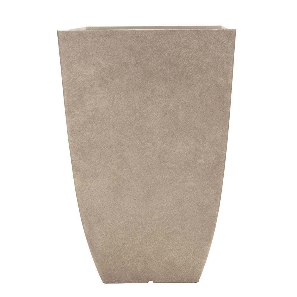 Southern Patio HDR-029885 Square 11.89-in W x 20.75-in H x Off-white Resin Contemporary/Modern Indoor/Outdoor Planter