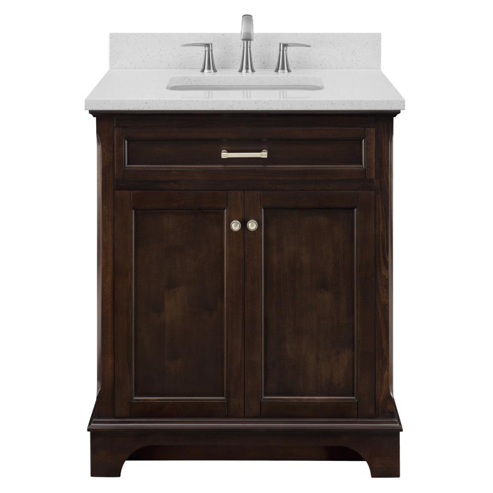 allen + roth Roveland 30-in White Single Sink Bathroom Vanity with Terrazzo Engineered Stone Top