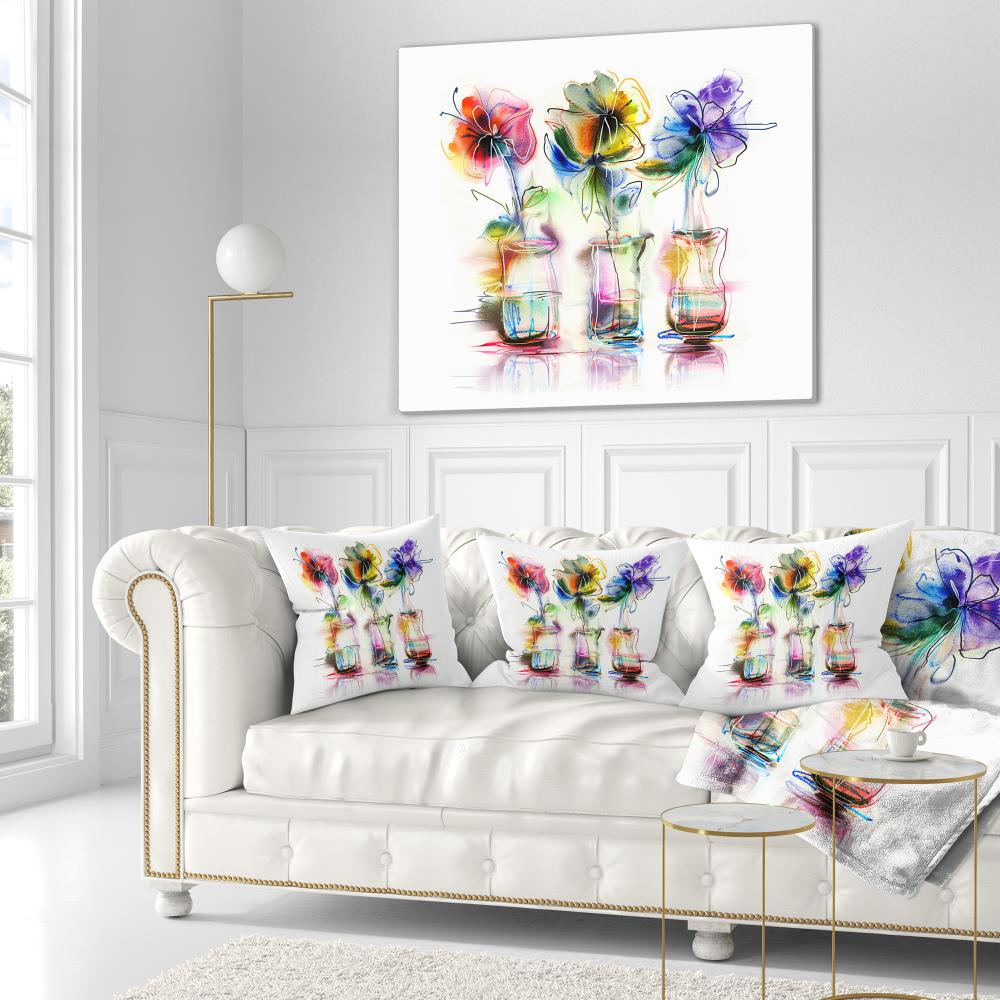 Designart CU15011-16-16 16-in x 16-in White Indoor Decorative Pillow