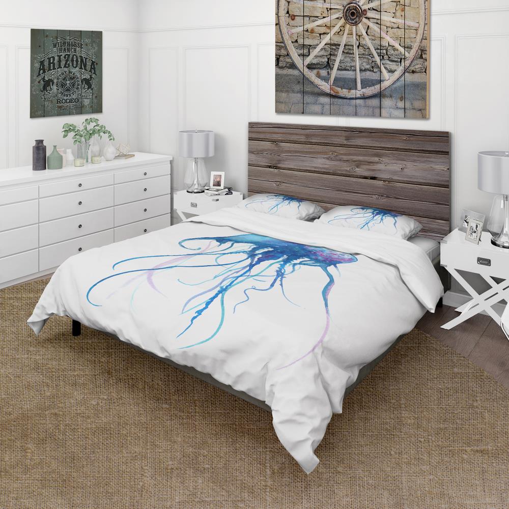 Designart BED13342-T 3 -Piece Blue Twin Duvet cover Set