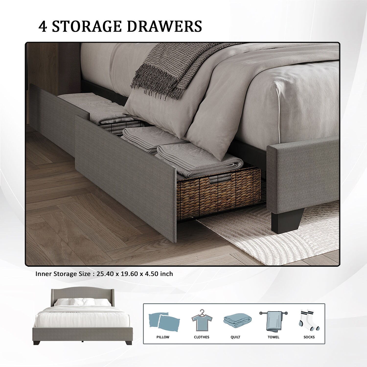 CasePiece C8530QPLS-CGY-LN beds - View #11