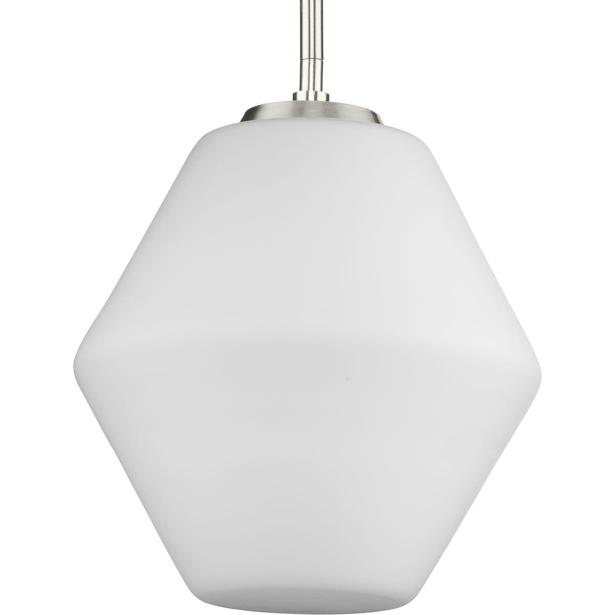 Progress Lighting P500409-009 Copeland Brushed Nickel Mid-century Etched glass Geometric Medium Hanging Pendant light