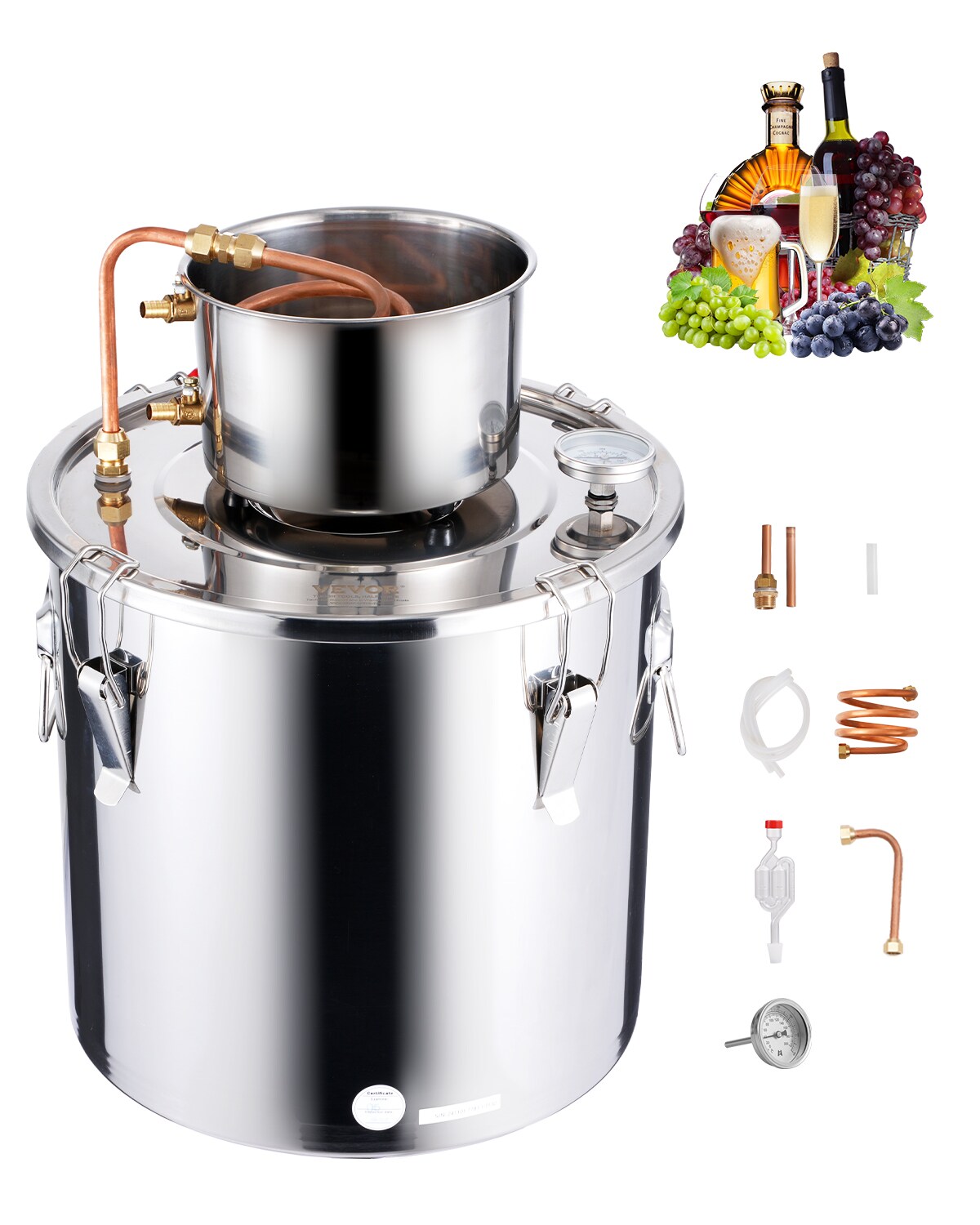 SVOPES SVOPESDLNTZLQ10960V0 Copper Coil and Bend Alcohol still