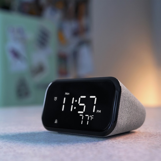 Lenovo Smart Clock Essential Voice Assistant Screen Display Smart Hub in  Grey in the Smart Speakers & Displays department at 