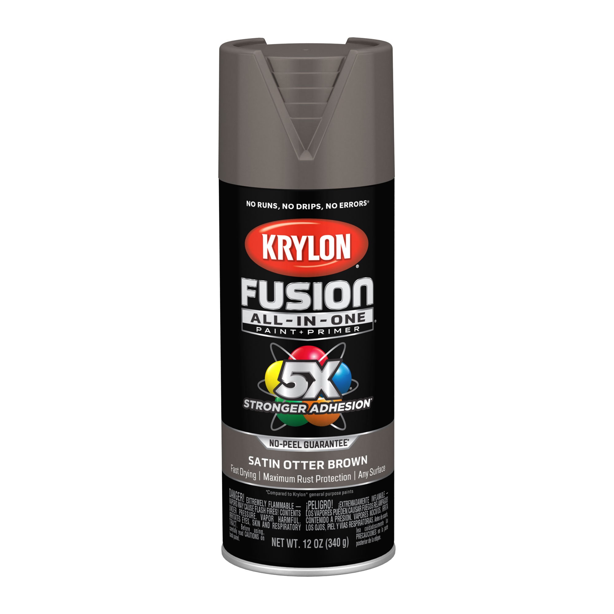 Krylon Fusion All-In-One Satin Otter Brown Spray Paint and Primer In One  (NET WT. 12-oz) in the Spray Paint department at Lowes.com