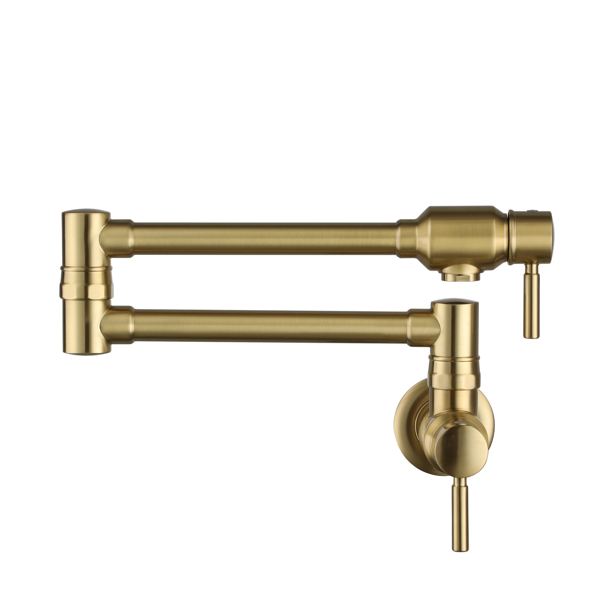 CASAINC KCLT0059-BG Wall-mounted folding pot filler Brushed Gold Double Handle Wall-mount Pot Filler Kitchen Faucet