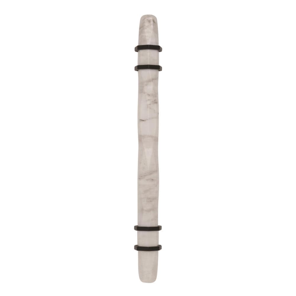 Amerock BP36649MWBBR Carrione 5-1/16-in , 128mm Center to Center Marble White/Black Bronze Cylindrical Bar